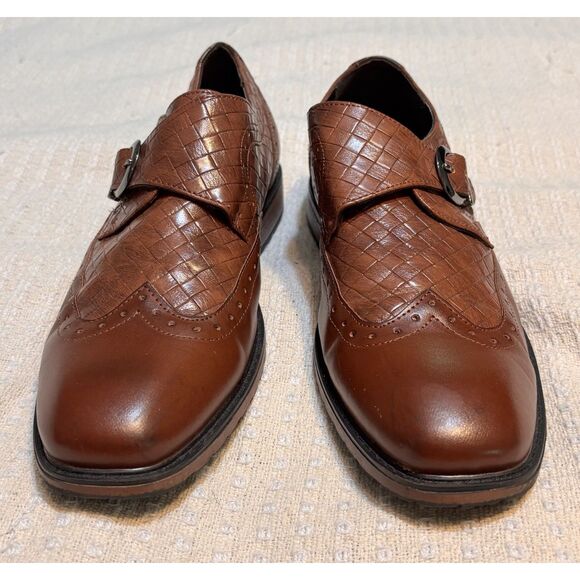 Todd Welsh Camry Brown Monk Strap Oxford Dress Shoes Men’s Size 7 main image 5